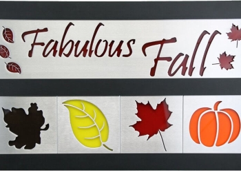 BLK Fabulous Fall Leaves 2 Row WBlack Frame