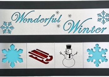 BLK WinterSledSnowman 2 Row WBlack Frame