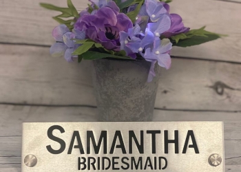 2X8 Metal Wedding Name Plates