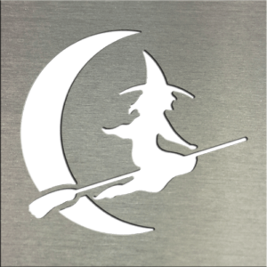 Witch On Broom With Moon